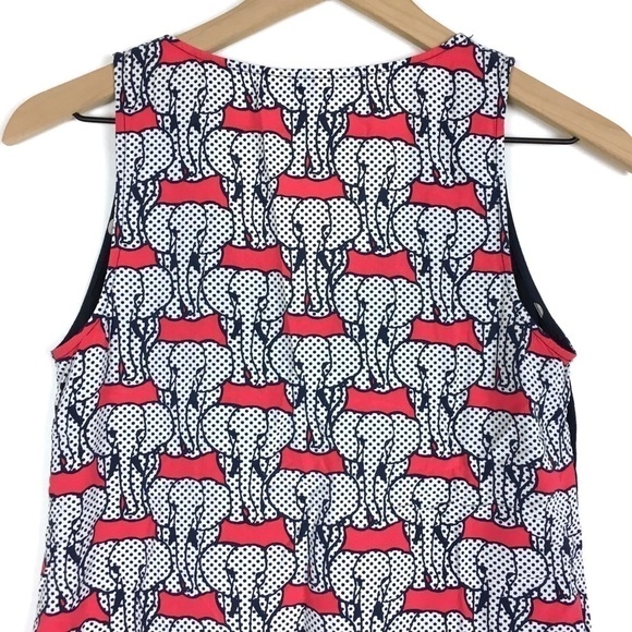 CROWN & IVY Tank Top Blouse Dot Elephants Soft Lightweight Petite Size Small PS - Picture 4 of 11